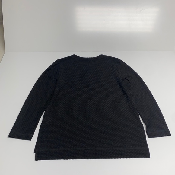 Chic Black Textured Long Sleeve Top - Women's Size Medium - Picture 5 of 5